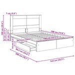 vidaXL Lit de Rangement Blanc 140 x 190 cm Bois d'ingénierie