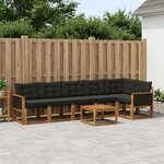 vidaXL Ensemble de canapés d'extérieur 7 pc Naturel et noir