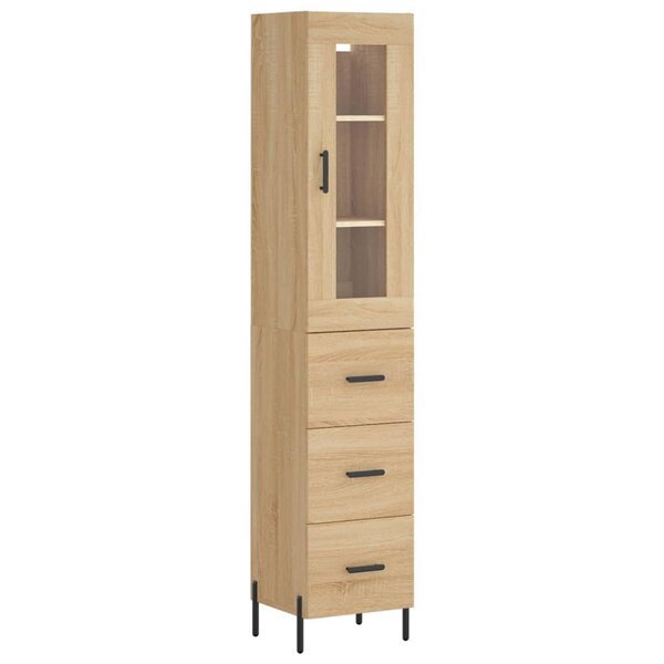 vidaXL Buffet haut Chêne sonoma 34 5x34x180 cm Bois d'ingénierie
