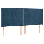 vidaXL Tête de lit à LED Bleu foncé 163x16x118/128 cm Velours