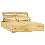 vidaXL Chaise longue double et coussins crème Bois de pin imprégné