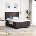 Lit Box Spring vidaXL avec Matelas en Marron Foncé  140x190 cm Tissu
