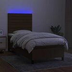 vidaXL Sommier à lattes de lit et matelas et LED Marron foncé 90x200cm