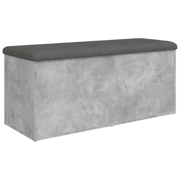 vidaXL Banc de rangement gris béton 102x42x45 cm bois d'ingénierie