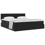 vidaXL Lit de Rangement avec matelas avec tête de lit Noir 90 x 200 cm