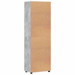 vidaXL Haut Armoire avec étagère FLORIN Gris béton 60 x 35 x 182 cm