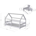 Lit cabane enfant TERY 140 x 200 verni