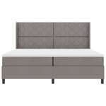 vidaXL Lit à ressorts avec matelas Taupe 200 x 200 cm tissu