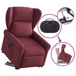 vidaXL Fauteuil inclinable électrique rouge bordeaux tissu