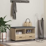 vidaXL Banc d'entrée avec coussin Chêne Sonoma 80 x 38 x 46 cm