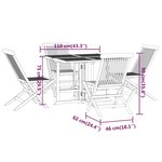 vidaXL Ensemble à manger d'extérieur pliable 5 Pièces Bois solide de teck