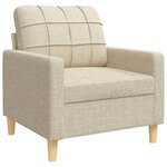 vidaXL Ensemble de canapés 3 Pièces avec coussins décoratifs crème tissu