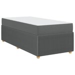 vidaXL Cadre de lit avec matelas Gris foncé 90 x 200 cm tissu