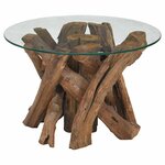 vidaXL Table basse Bois flottant de teck massif 60 cm