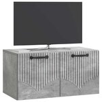 vidaXL Meuble TV mural Gris béton 59 5 x 31 x 30 cm Bois d'ingénierie