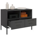 vidaXL Meuble TV noir 68x39x50 5 cm acier