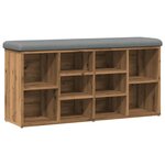 vidaXL Banc à chaussures chêne artisanal 102x32x50cm bois d'ingénierie
