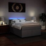 vidaXL Sommier à lattes de lit avec matelas Gris 140x190 cm Similicuir