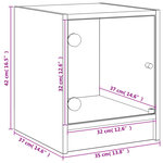 vidaXL Tables de chevet et portes vitrées 2 Pièces chêne fumé 35x37x42 cm