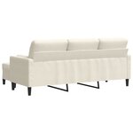vidaXL Canapé à 3 places avec repose-pieds Crème 180 cm Velours