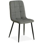 Ensemble repas table ronde 110 cm aspect pierre et 2 chaises grises  pieds metal noir