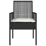 Chaises de jardin vidaXL 2 Pièces avec coussins Noir Poly Rattan