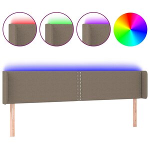 vidaXL Tête de lit à LED Taupe 163x16x78/88 cm Tissu