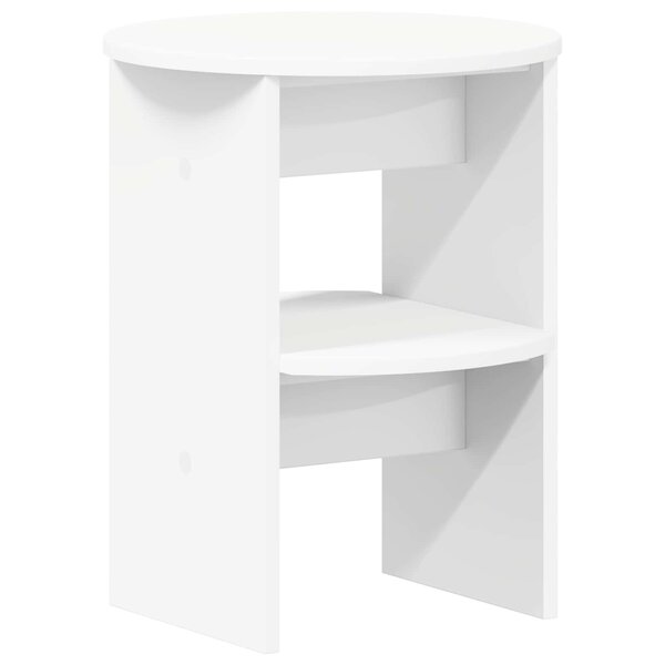 vidaXL Meuble d'appoint Blanc Ø40 x 50 cm Bois d’ingénierie