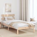 vidaXL Cadre de lit avec tête de lit 100x200 cm en pin massif