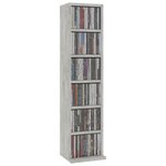 vidaXL Armoire à CD Gris béton 21x20x88 cm Bois d'ingénierie