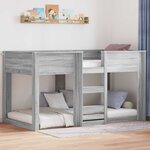 vidaXL Lit Superposé pour Enfants Gris Sonoma 90 x 190 cm