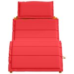 Chaises longues vidaXL avec coussins - 2 pièces en bois d'acacia rouge