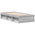 vidaXL Cadre de lit sans matelas sonoma gris 100x200 cm