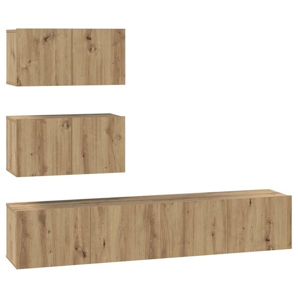 vidaXL Ensemble meuble TV 4 Pièces chêne artisanal 80 x 30 x 30 cm