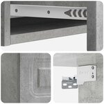 vidaXL Table d'appoint murale Gris béton 87 5 x 34 5 x 17 cm