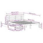 vidaXL Cadre de lit avec tiroirs sans matelas 135x190 cm