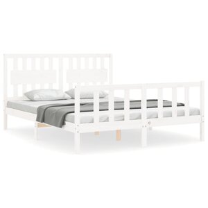 vidaXL Cadre de lit sans matelas blanc 160x200 cm bois de pin massif