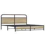 vidaXL Cadre de lit en métal sans matelas chêne sonoma 200x200 cm