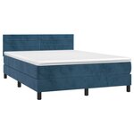 vidaXL Sommier à lattes de lit et matelas Bleu foncé 140x190cm Velours