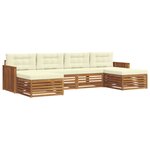 vidaXL Ensemble de canapés d'extérieur 6 pc Naturel et Crème