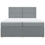vidaXL Sommier à lattes de lit avec matelas Gris clair 200x200cm Tissu