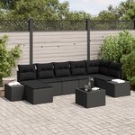 vidaXL Ensemble de canapé de jardin 8 pièces avec coussins Beige en Poly Rattan