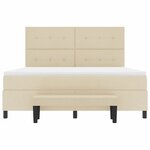 vidaXL Lit à ressorts avec tête de lit Crème 180 x 200 cm tissu