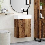 vidaXL Meuble de salle de bain avec robinet Bois ancien
