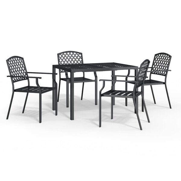 vidaXL Ensemble à manger de jardin 5 Pièces anthracite acier