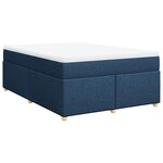 vidaXL Sommier à lattes de lit avec matelas Bleu 140x200 cm Tissu