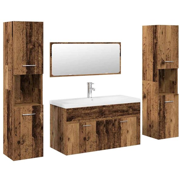 vidaXL Ensemble de meubles salle de bain 5 Pièces bois d'ingénierie