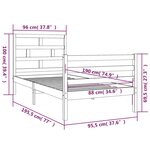 vidaXL Cadre de lit sans matelas blanc 90x190 cm bois massif