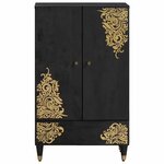 vidaXL Haut Armoire Noir 60 x 33 x 100 cm Bois de mangue massif