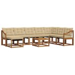 vidaXL Ensemble de canapés d'extérieur 9 pc Naturel et Beige